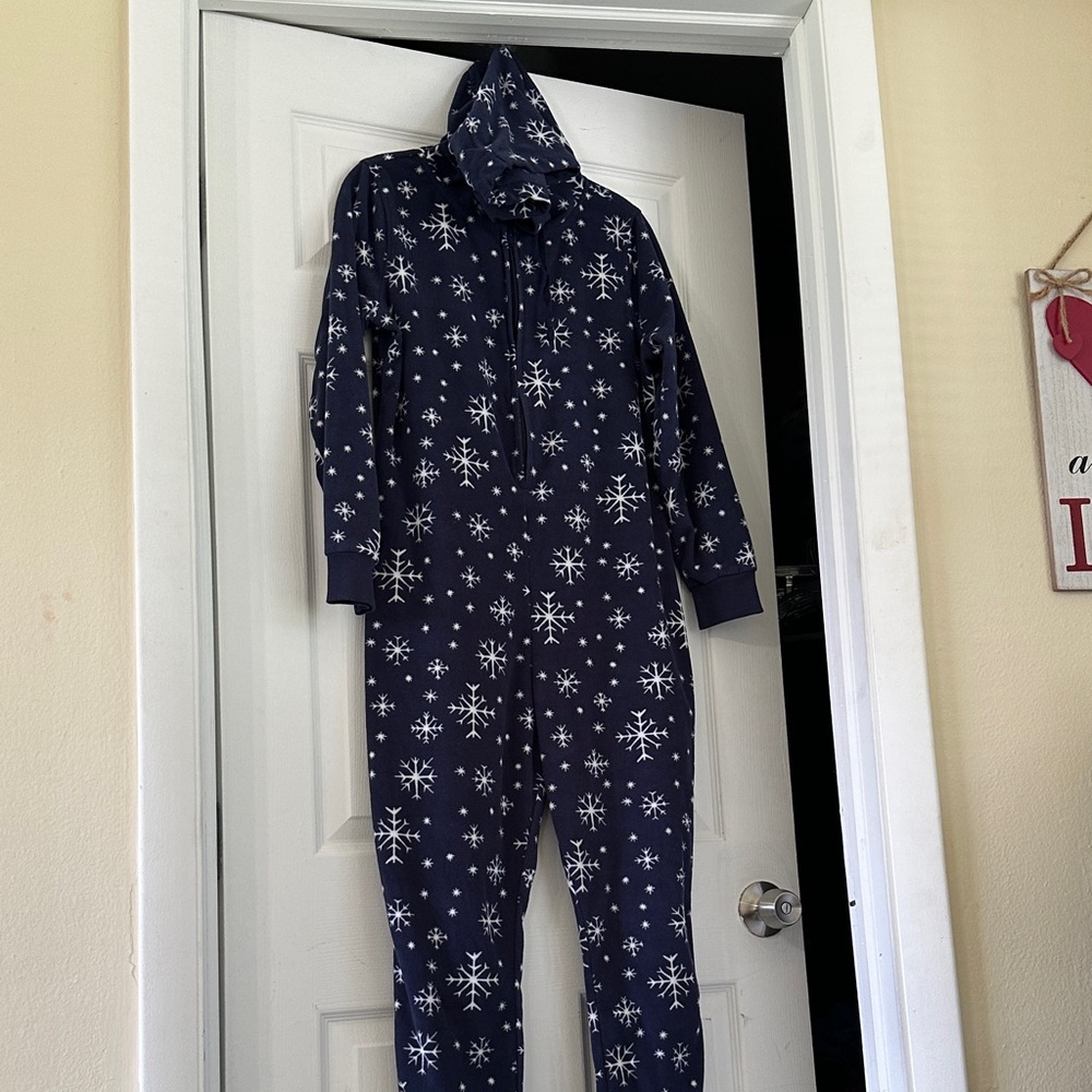Old Navy Navy Blue Snowflake Onesie